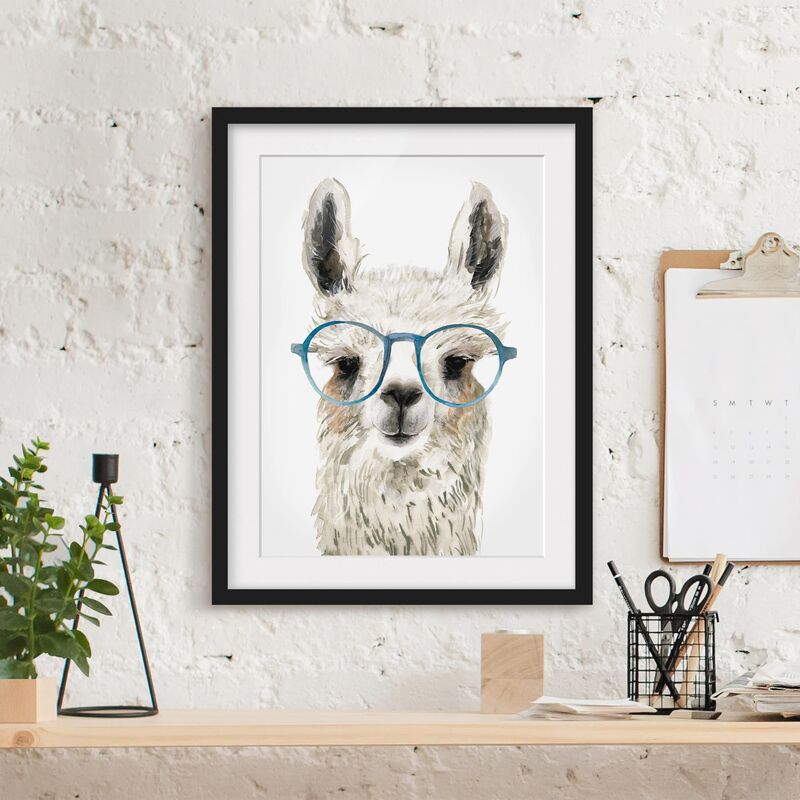 

Póster enmarcado - Hip Lama Con Gli Occhiali Iii Dimensión LxA: 24cm x 18cm, Marco: Negro