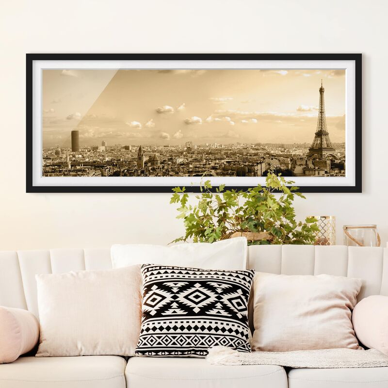 

Póster enmarcado - I Love Paris Dimensión LxA: 40cm x 100cm, Marco: Negro