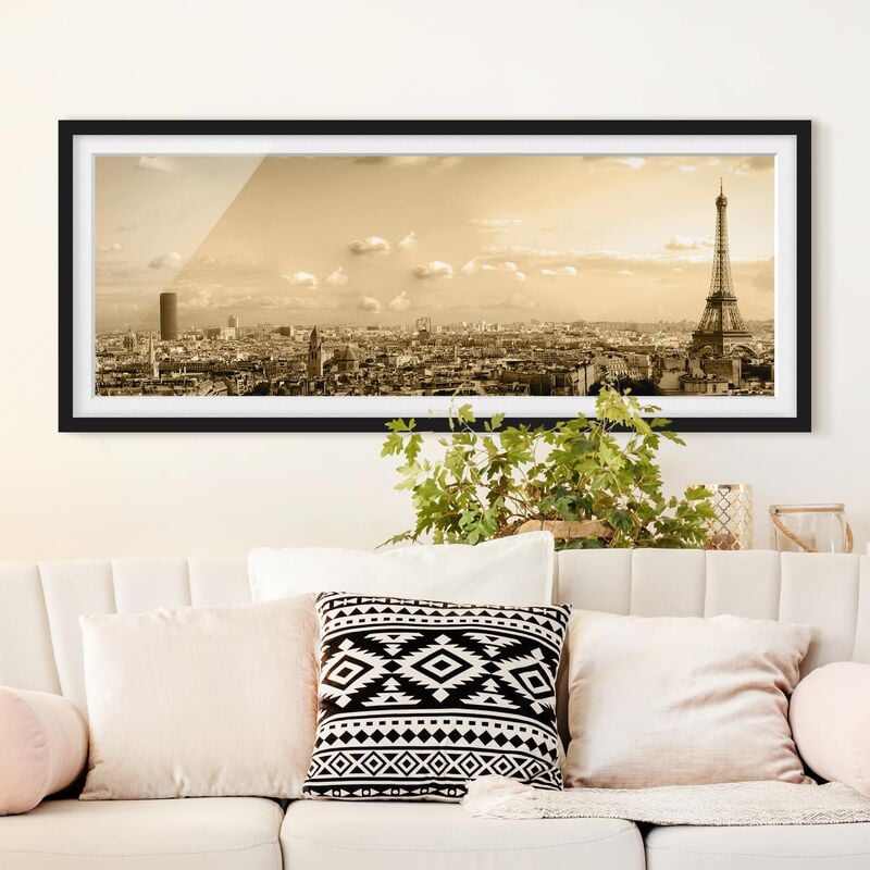 

Póster enmarcado - I Love Paris Dimensión LxA: 50cm x 130cm, Marco: Negro