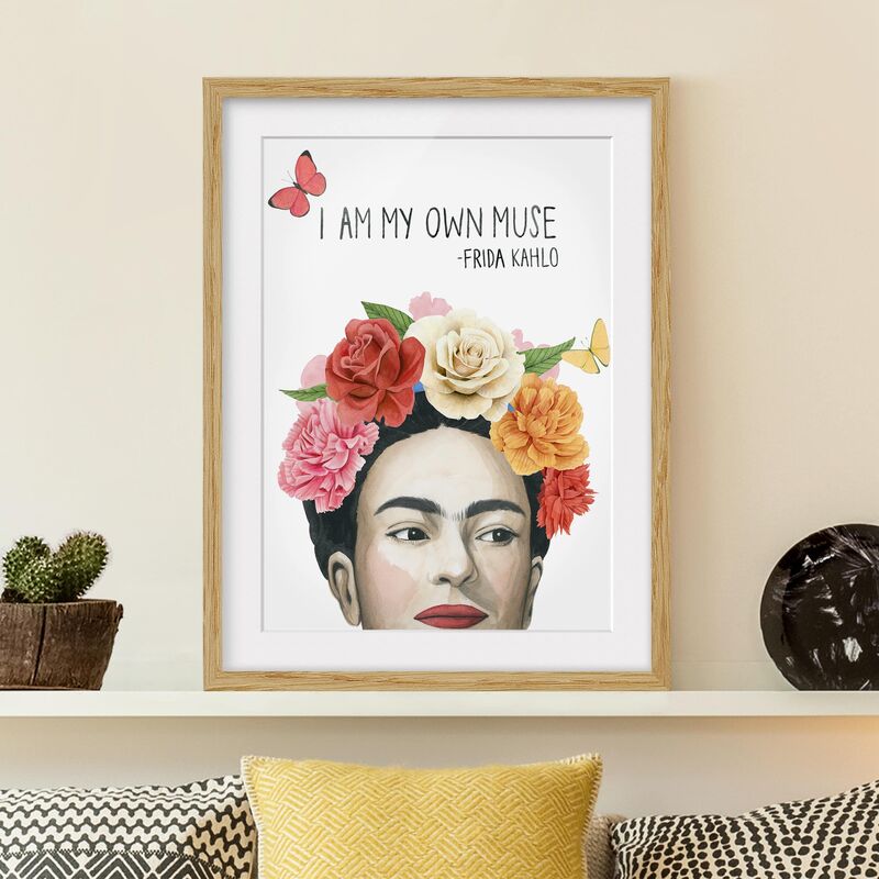 

Póster enmarcado - I Pensieri Di Frida - Muse Dimensión LxA: 24cm x 18cm, Marco: Roble