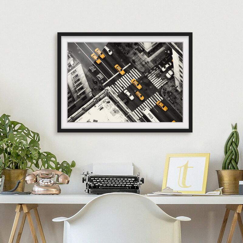 

Póster enmarcado - I taxi di New York Dimensión LxA: 30cm x 40cm, Marco: Negro