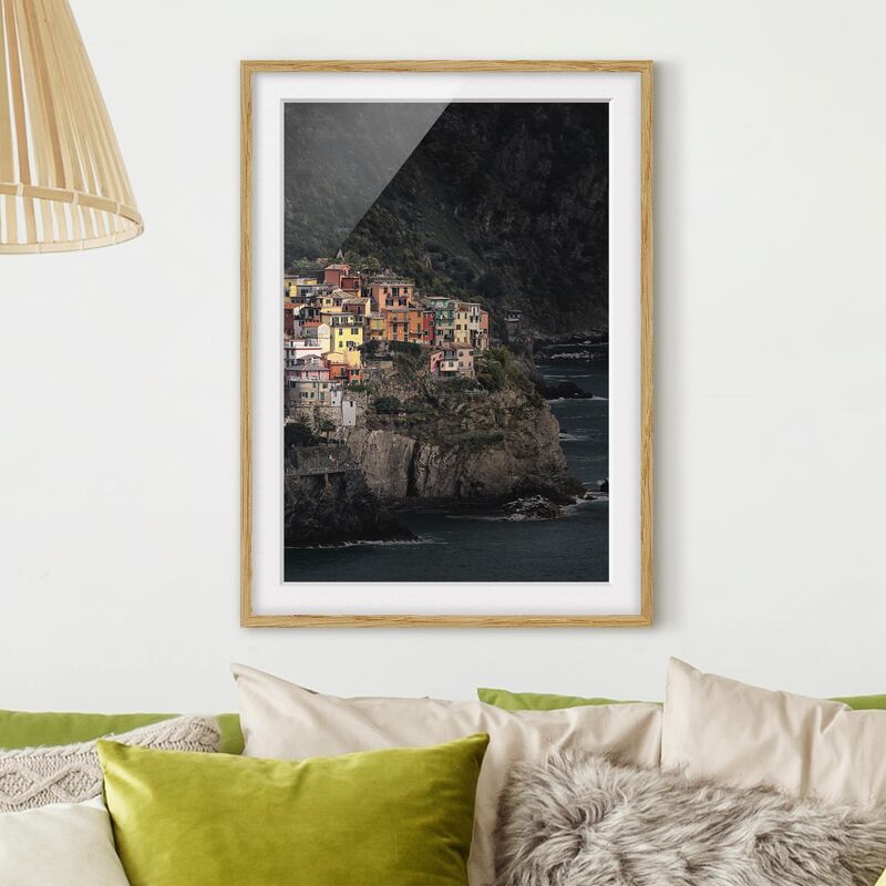 

Póster enmarcado - Illuminated Manarola Dimensión LxA: 70cm x 50cm, Marco: Roble