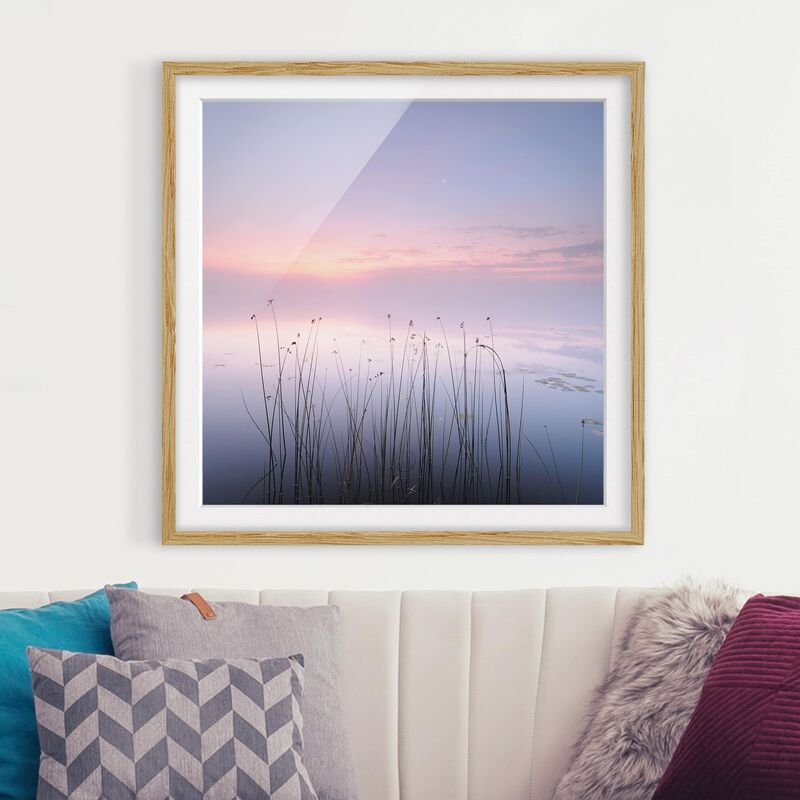 

Póster enmarcado - Idyll At The Lake Dimensión LxA: 70cm x 70cm, Marco: Roble