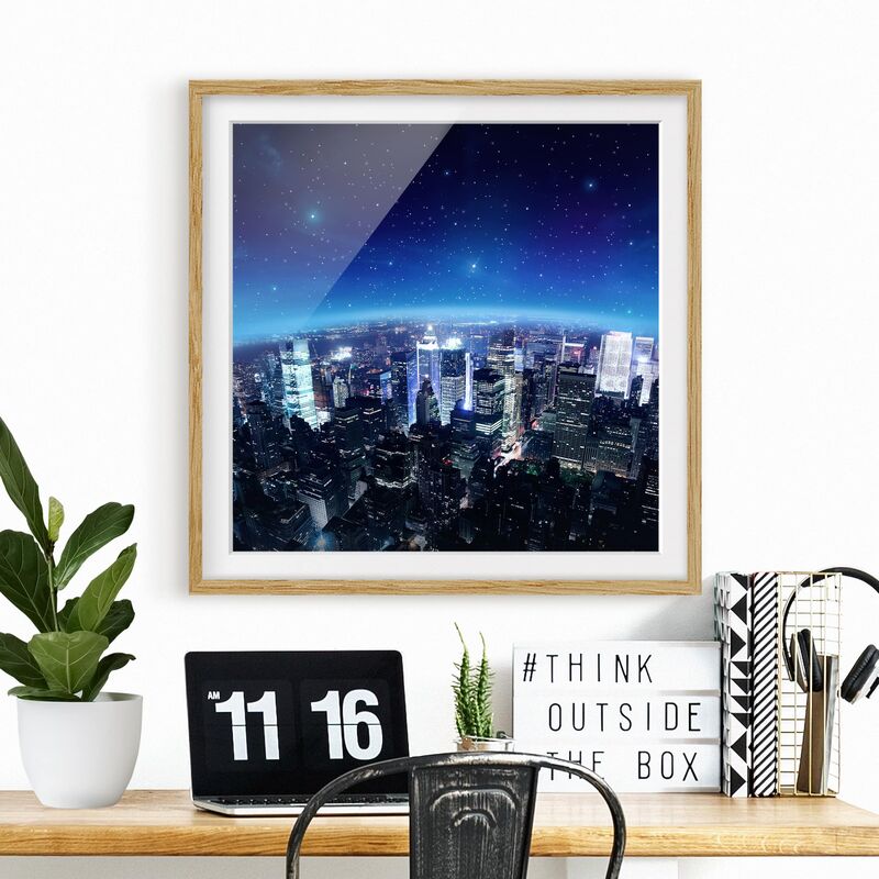 

Póster enmarcado - Illuminated New York Dimensión LxA: 50cm x 50cm, Marco: Roble