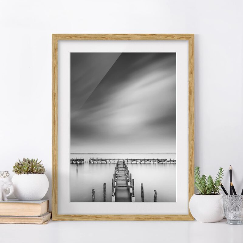 

Póster enmarcado - Il Molo Vecchio Dimensión LxA: 100cm x 70cm, Marco: Roble