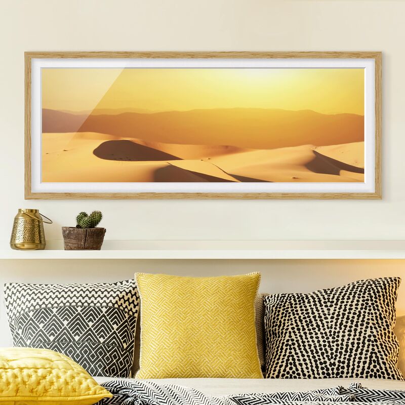

Póster enmarcado - Il Deserto Dell'Arabia Saudita Dimensión LxA: 30cm x 75cm, Marco: Roble