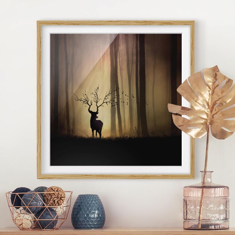 

Póster enmarcado - Il Signore della Foresta Dimensión LxA: 50cm x 50cm, Marco: Roble