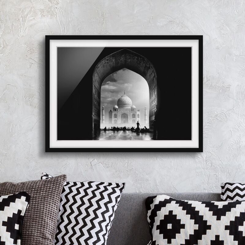 

Póster enmarcado - Il Gateway al Taj Mahal Dimensión LxA: 30cm x 40cm, Marco: Negro