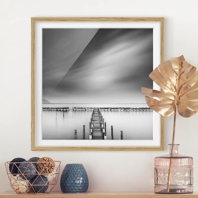 

Póster enmarcado - Il Molo Vecchio Dimensión LxA: 70cm x 70cm, Marco: Roble