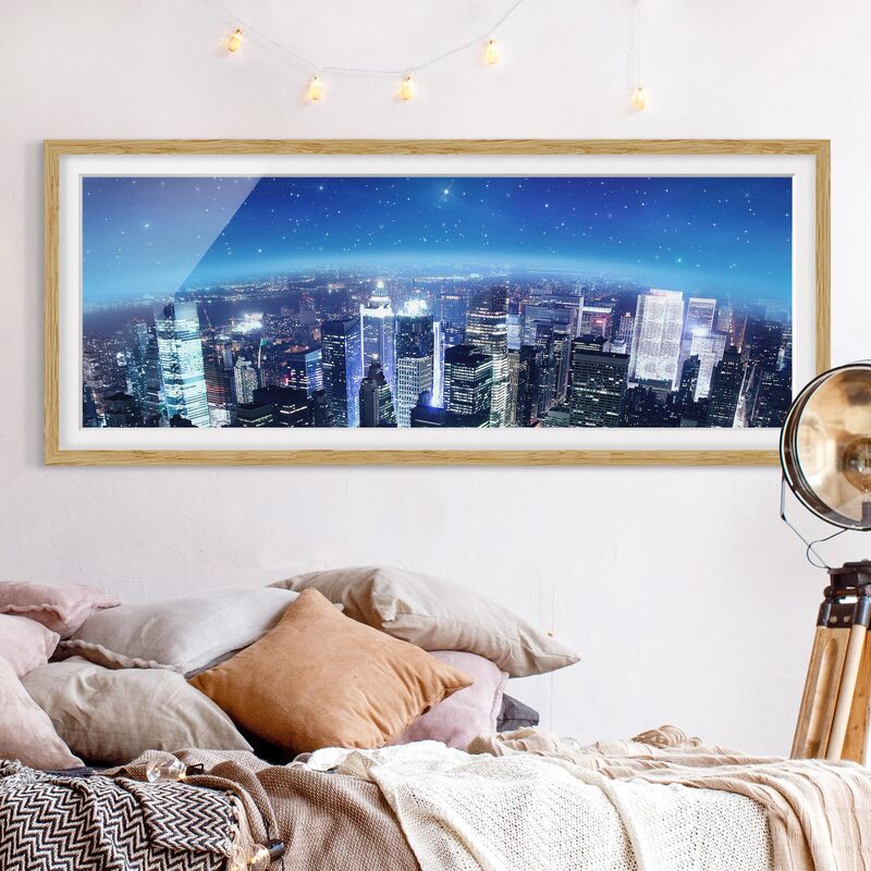 

Póster enmarcado - Illuminato New York Dimensión LxA: 30cm x 75cm, Marco: Roble