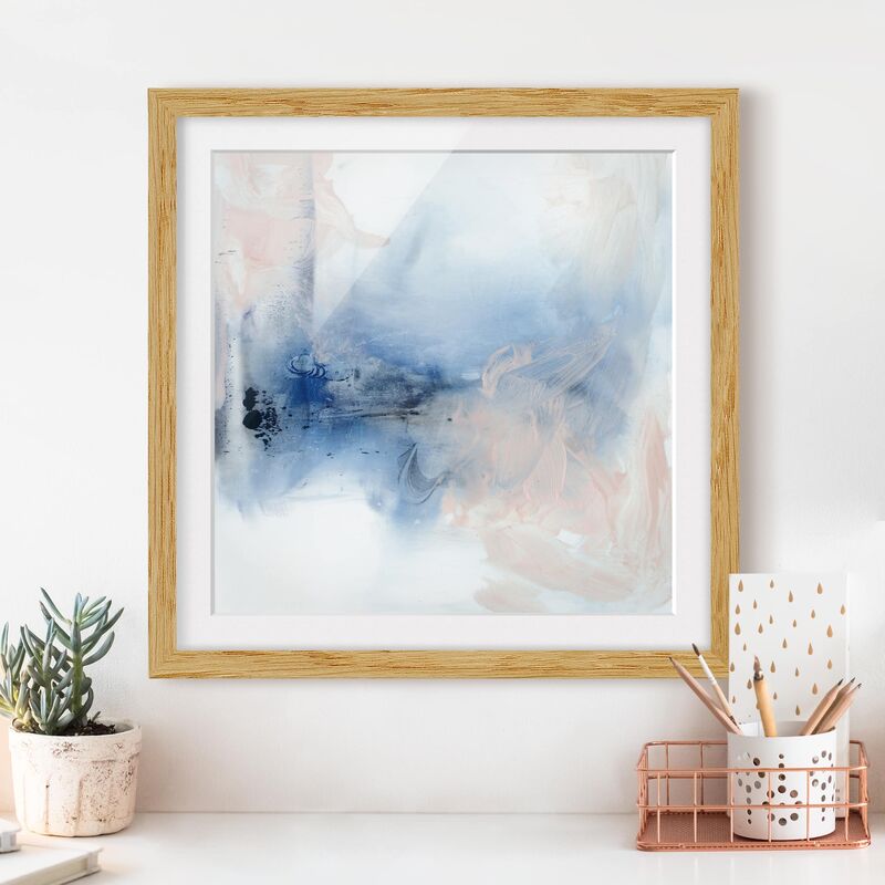 

Póster enmarcado - Indigo & Rouge I Dimensión LxA: 30cm x 30cm, Marco: Roble