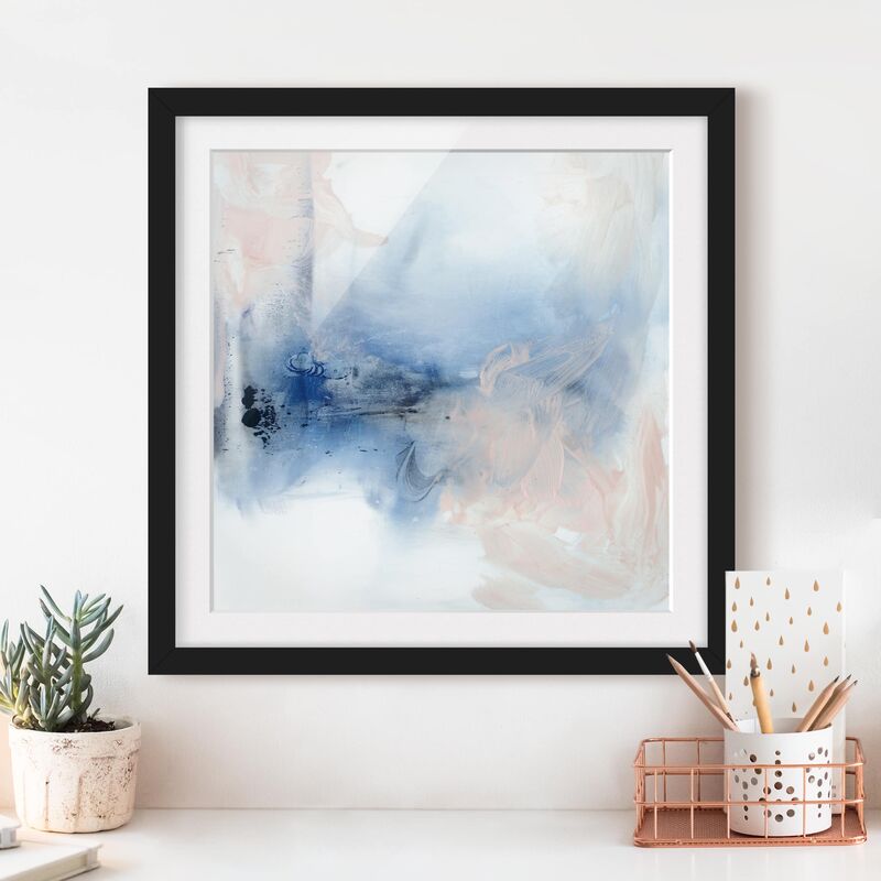 

Póster enmarcado - Indigo & Rouge I Dimensión LxA: 50cm x 50cm, Marco: Negro