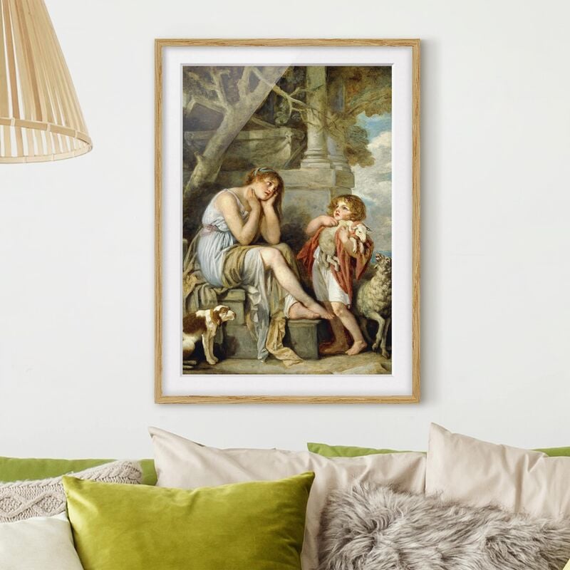 

Póster enmarcado - Jean Baptiste Greuze - L'Agneau Chéri Dimensión LxA: 70cm x 50cm, Marco: Roble