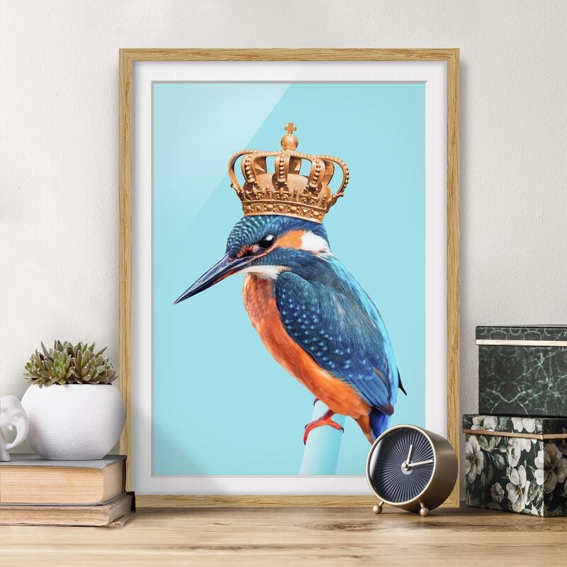 

Póster enmarcado - Martin pescatore con la parte superiore Dimensión LxA: 40cm x 30cm, Marco: Roble