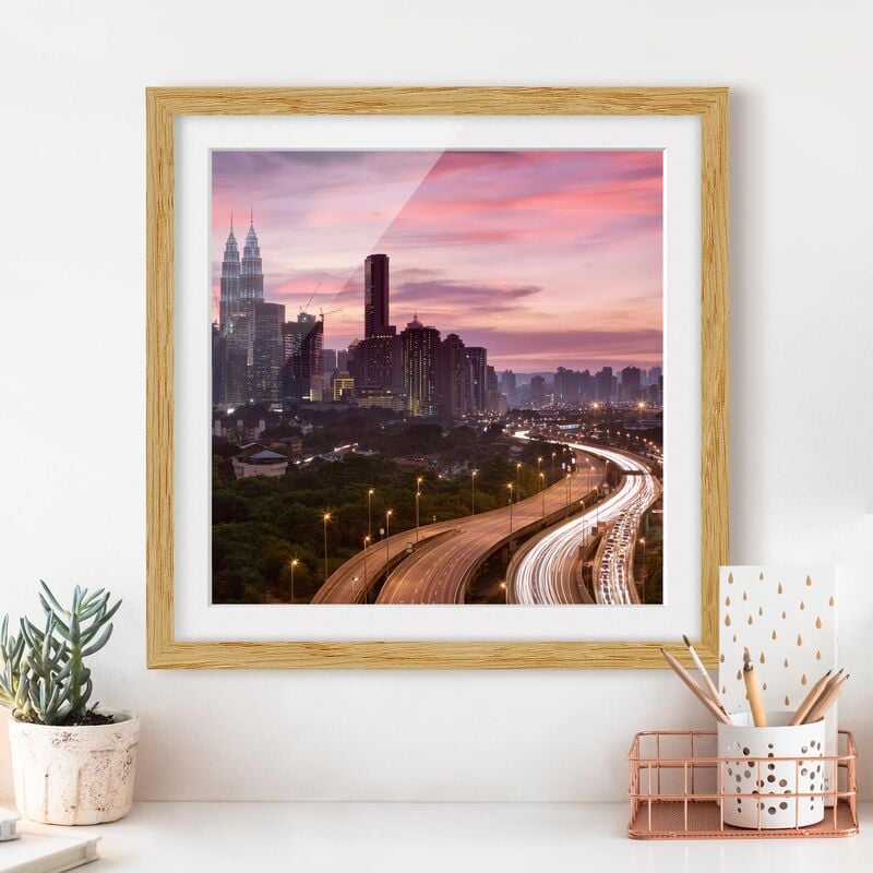 

Póster enmarcado - Kuala Lumpur Dimensión LxA: 30cm x 30cm, Marco: Roble