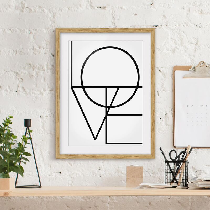 

Póster enmarcado - L O V E Dimensión LxA: 55cm x 40cm, Marco: Roble