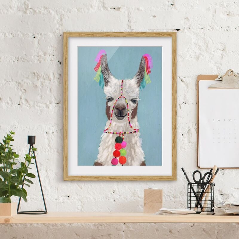 

Póster enmarcado - Lama Con Gioielli Iii Dimensión LxA: 40cm x 30cm, Marco: Roble