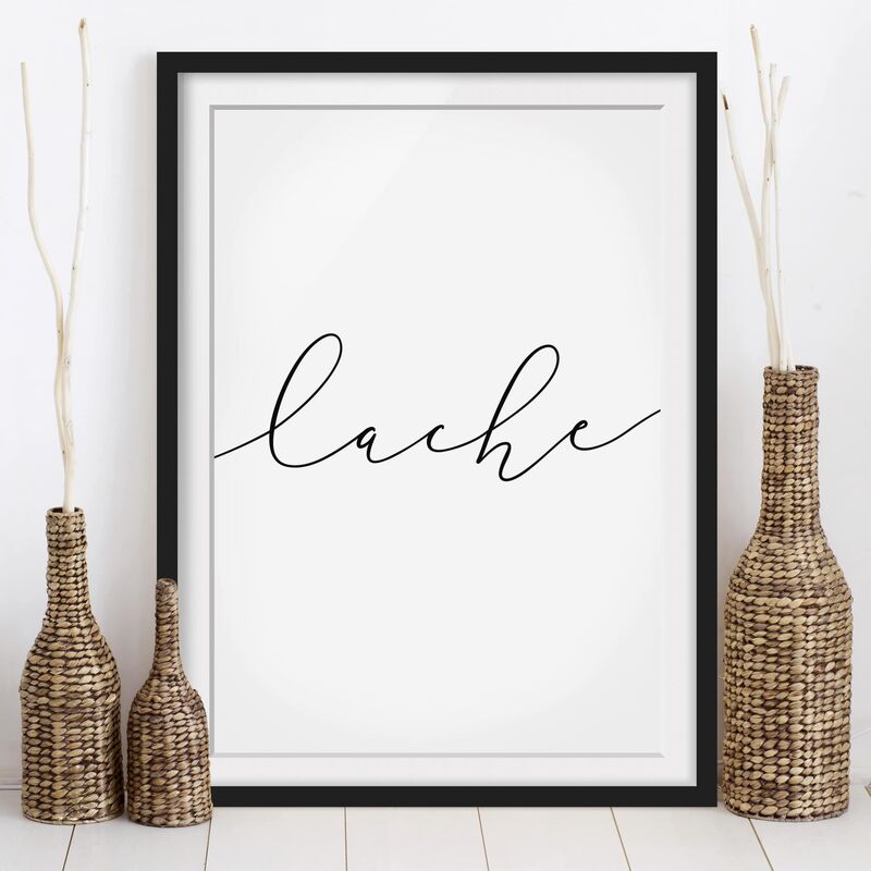 

Póster enmarcado - Laugh Calligraphy Dimensión LxA: 70cm x 50cm, Marco: Negro