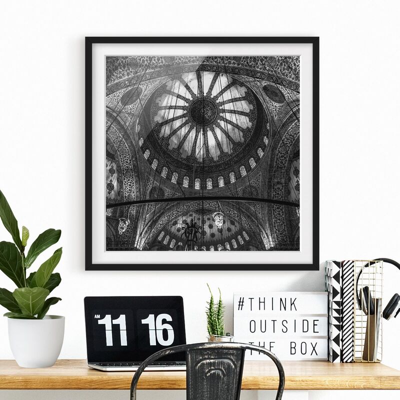 

Póster enmarcado - Le cupole della Moschea Blu Dimensión LxA: 30cm x 30cm, Marco: Negro