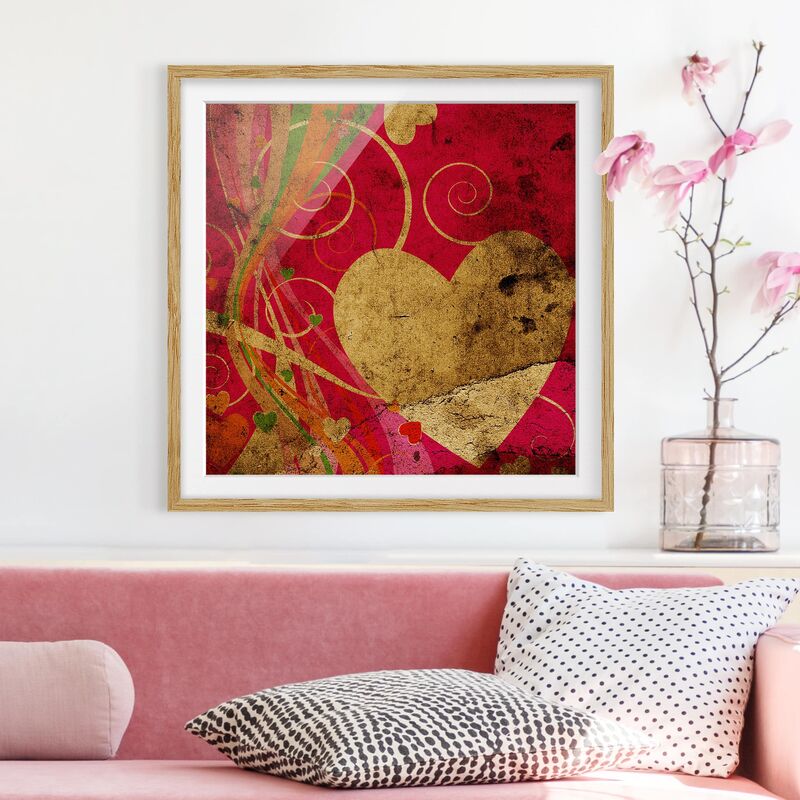 

Póster enmarcado - Lava Love Dimensión LxA: 20cm x 20cm, Marco: Roble