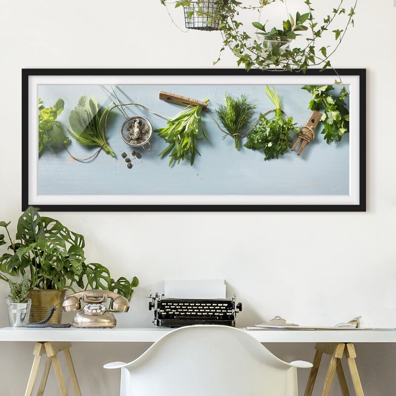 

Póster enmarcado - Le Erbe In Bundle Dimensión LxA: 30cm x 75cm, Marco: Negro