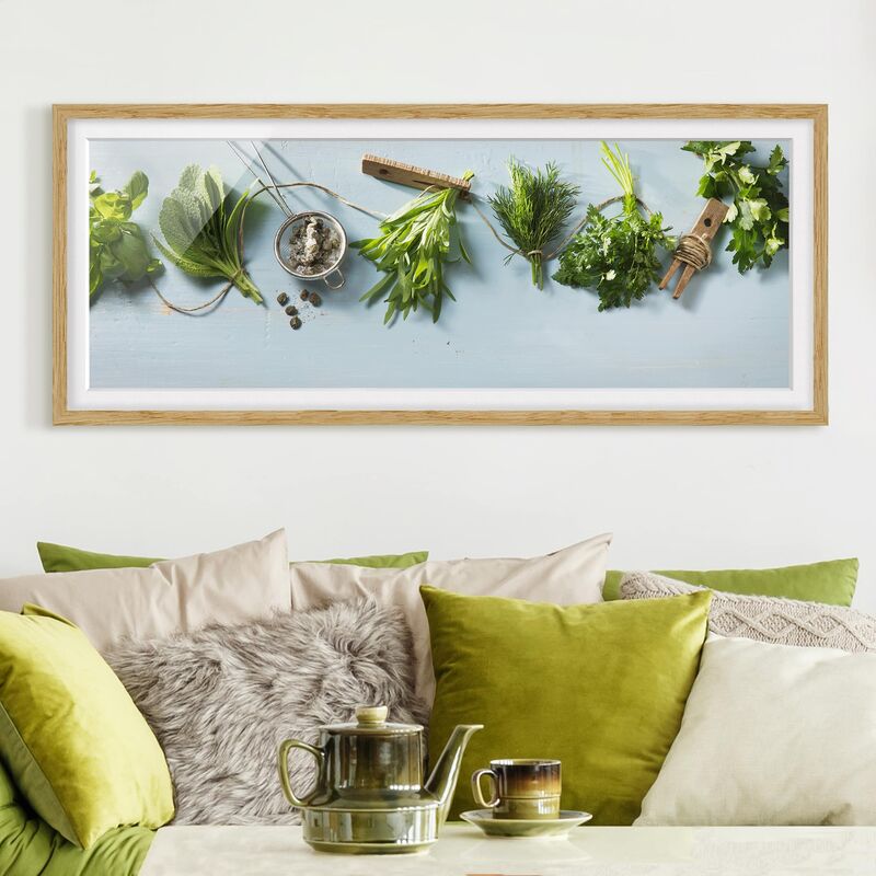 

Póster enmarcado - Le Erbe In Bundle Dimensión LxA: 30cm x 75cm, Marco: Roble