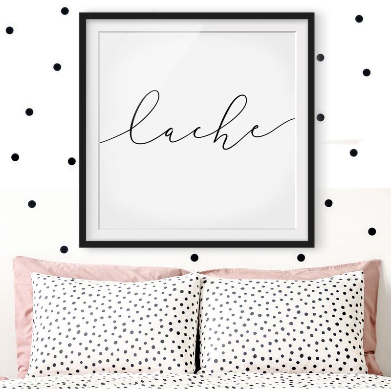 

Póster enmarcado - Laugh Calligraphy Dimensión LxA: 50cm x 50cm, Marco: Negro