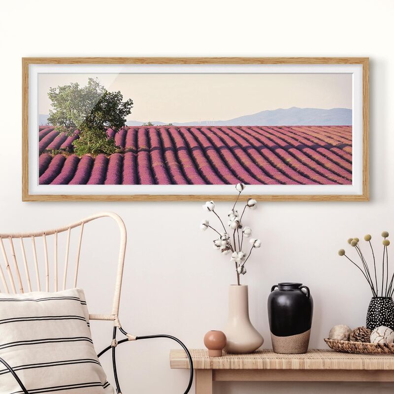 

Póster enmarcado - Lavanda Dimensión LxA: 50cm x 130cm, Marco: Roble