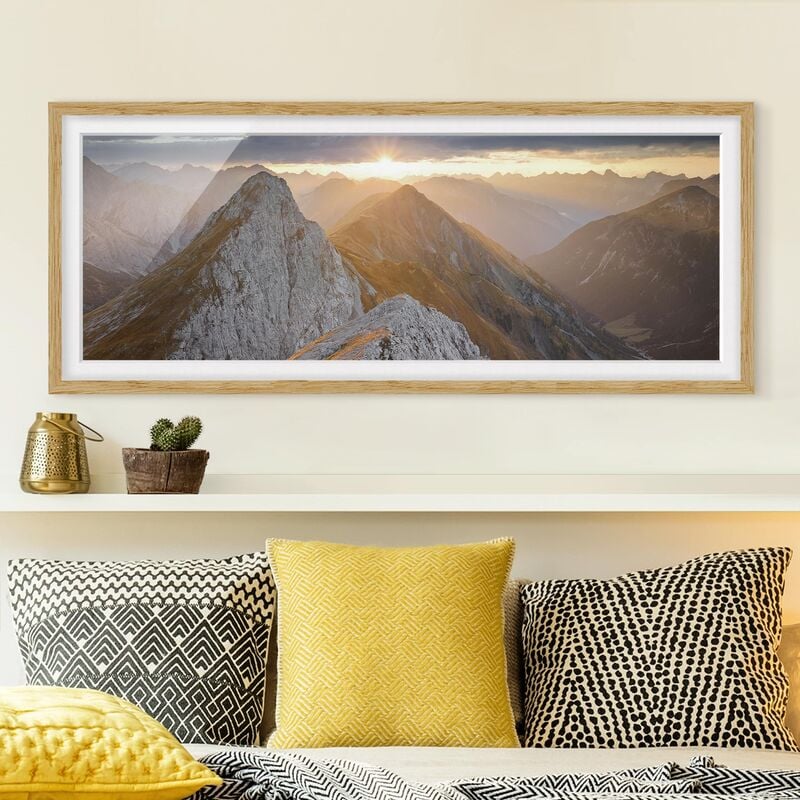 

Póster enmarcado - Alpi Della Lechtal Dimensión LxA: 40cm x 100cm, Marco: Roble