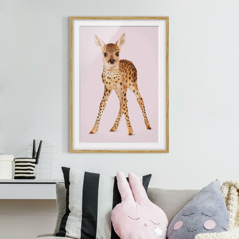 

Póster enmarcado - Leo Fawn Dimensión LxA: 100cm x 70cm, Marco: Roble