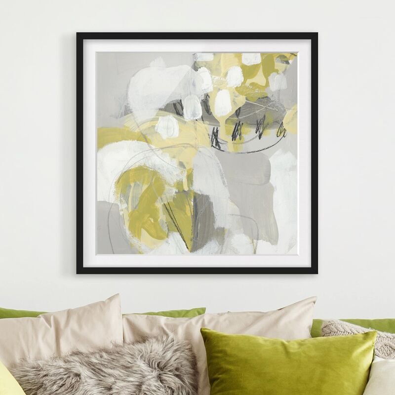 

Póster enmarcado - Lemons In The Mist I Dimensión LxA: 20cm x 20cm, Marco: Negro