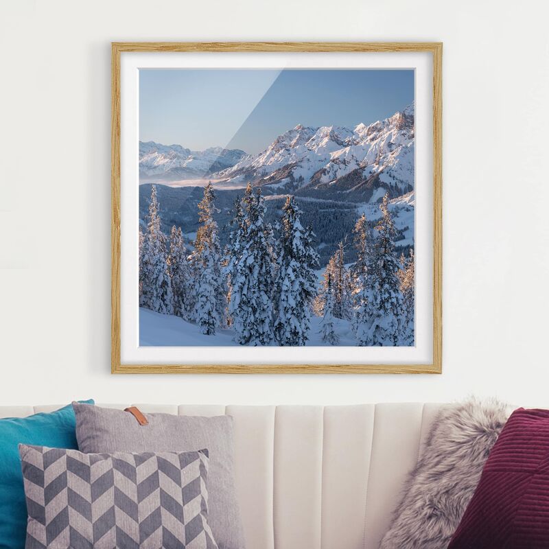 

Póster enmarcado - Leogangian Stony Mountains Austria Dimensión LxA: 30cm x 30cm, Marco: Roble