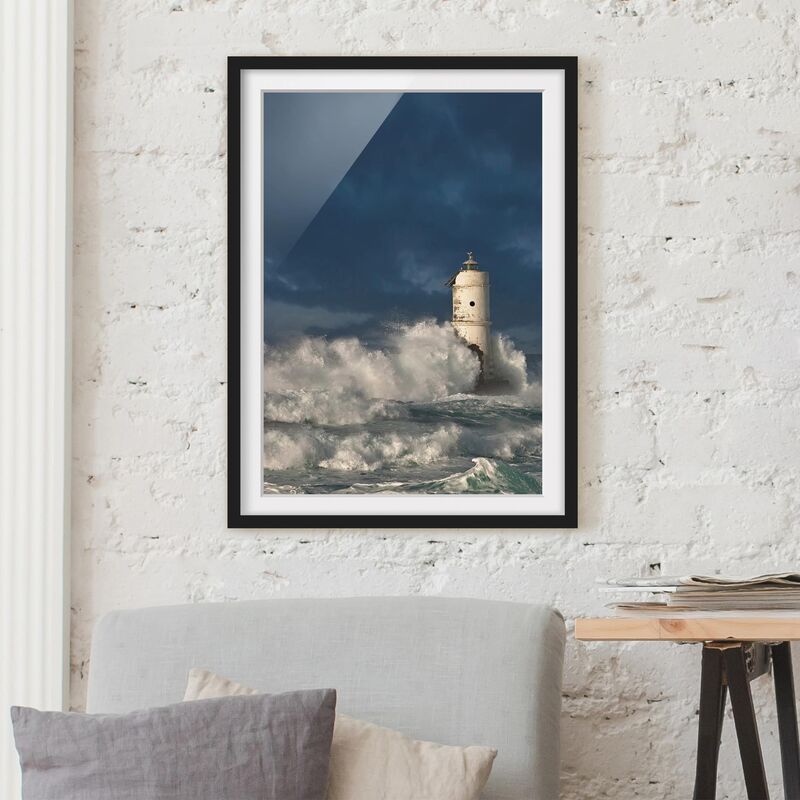 

Póster enmarcado - Lighthouse In Sardinia Dimensión LxA: 100cm x 70cm, Marco: Negro