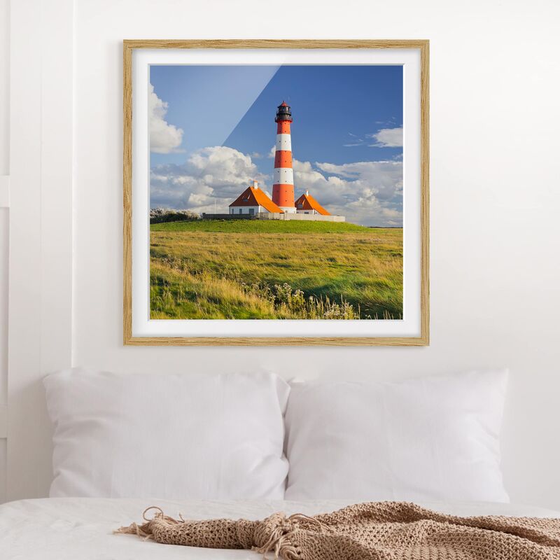 

Póster enmarcado - Lighthouse In Schleswig-Holstein Dimensión LxA: 30cm x 30cm, Marco: Roble