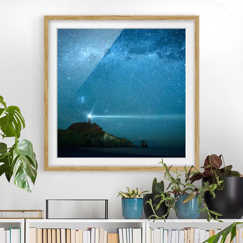 

Póster enmarcado - Lighthouse Dimensión LxA: 70cm x 70cm, Marco: Roble
