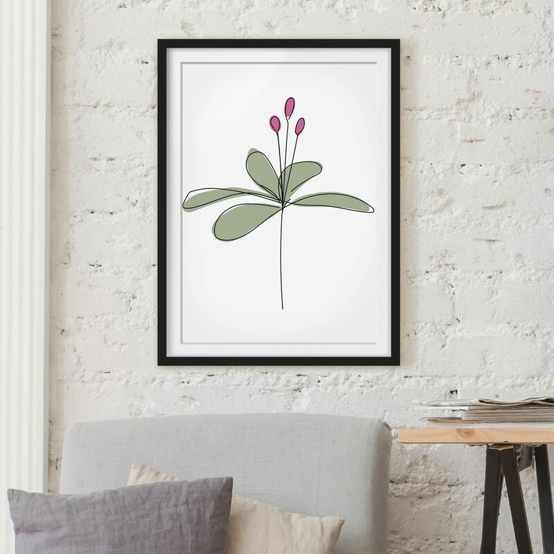 

Póster enmarcado - Lily Line Art Dimensión LxA: 100cm x 70cm, Marco: Negro