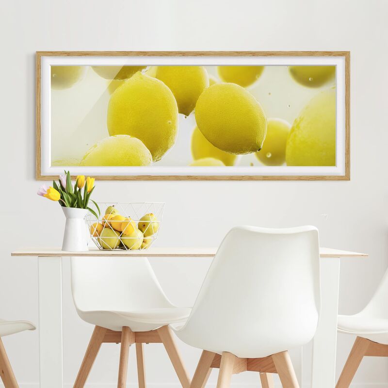 

Póster enmarcado - Limone In Acqua Dimensión LxA: 30cm x 75cm, Marco: Roble
