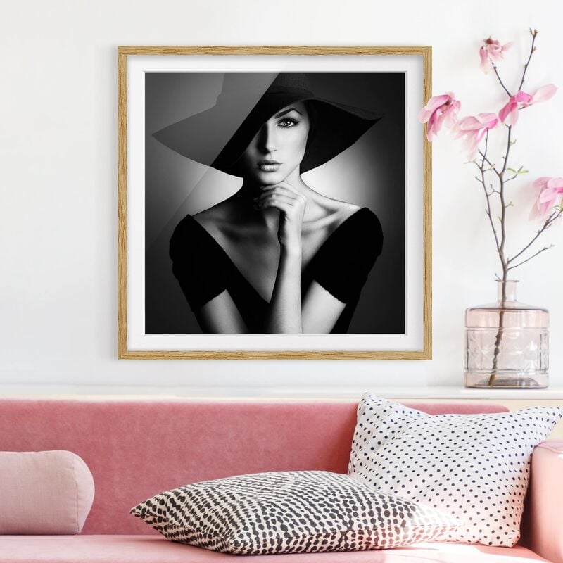 

Póster enmarcado - Like Audrey Dimensión LxA: 30cm x 30cm, Marco: Roble