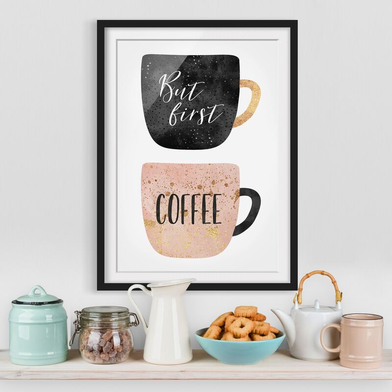 

Póster enmarcado - Ma prima, caffè Dimensión LxA: 24cm x 18cm, Marco: Negro