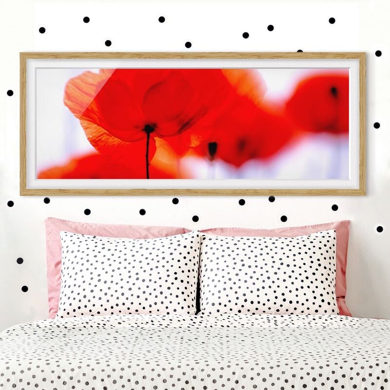 

Póster enmarcado - Magia Poppies Dimensión LxA: 40cm x 100cm, Marco: Roble