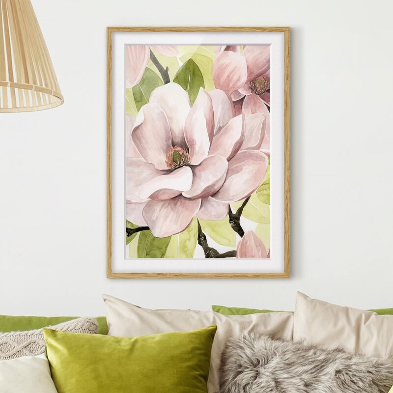 

Póster enmarcado - Magnolia Blush I Dimensión LxA: 24cm x 18cm, Marco: Roble