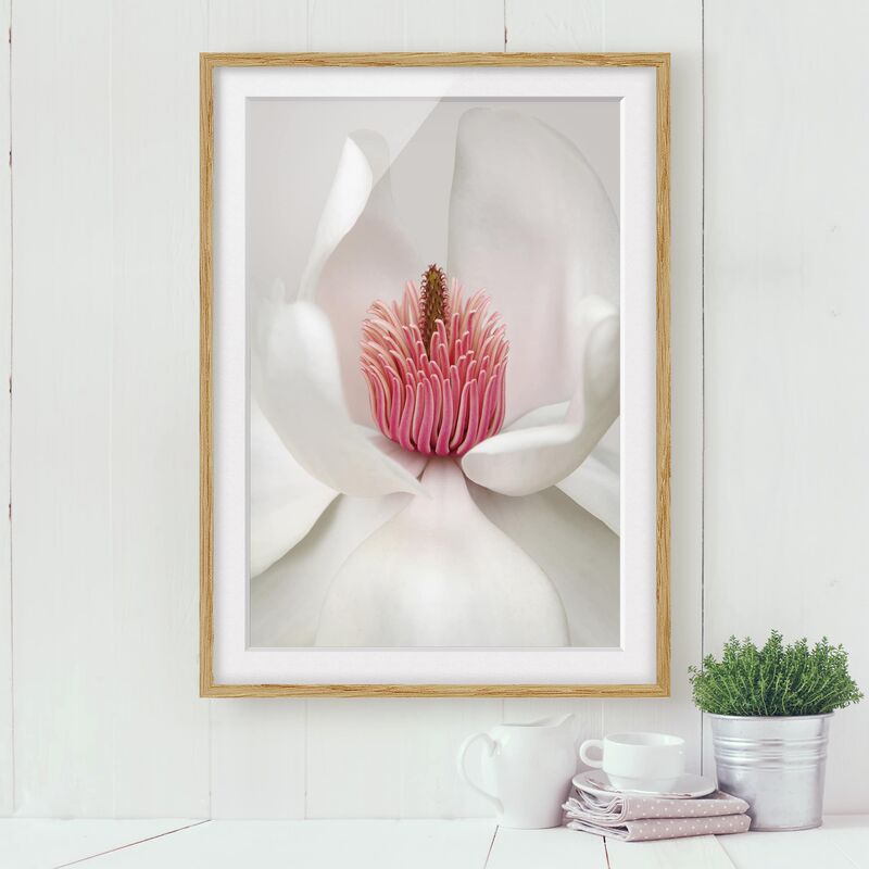 

Póster enmarcado - Magnolia In Pink Dimensión LxA: 100cm x 70cm, Marco: Roble