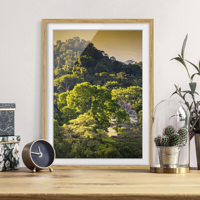 

Póster enmarcado - Mayan Ruins Dimensión LxA: 55cm x 40cm, Marco: Roble