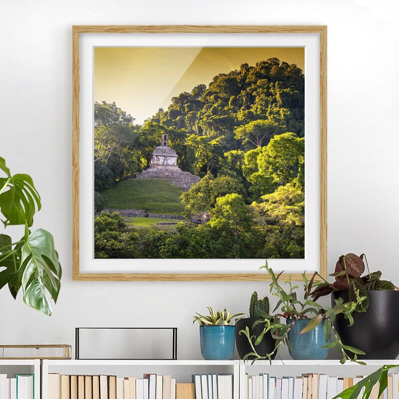 

Póster enmarcado - Mayan Ruins Dimensión LxA: 50cm x 50cm, Marco: Roble