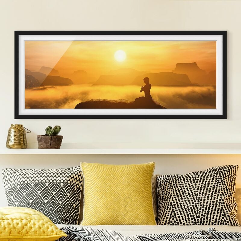 

Póster enmarcado - Meditazione Yoga Dimensión LxA: 50cm x 130cm, Marco: Negro