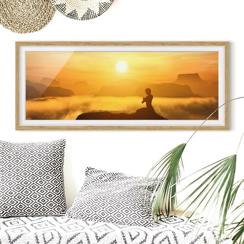 

Póster enmarcado - Meditazione Yoga Dimensión LxA: 40cm x 100cm, Marco: Roble