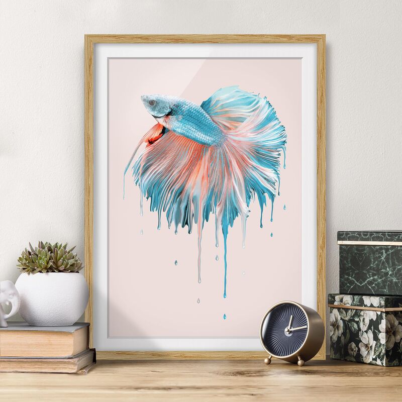 

Póster enmarcado - Melting Pesce Dimensión LxA: 55cm x 40cm, Marco: Roble