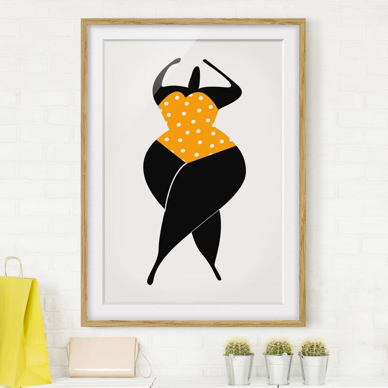 

Póster enmarcado - Miss Dance in giallo Dimensión LxA: 24cm x 18cm, Marco: Roble