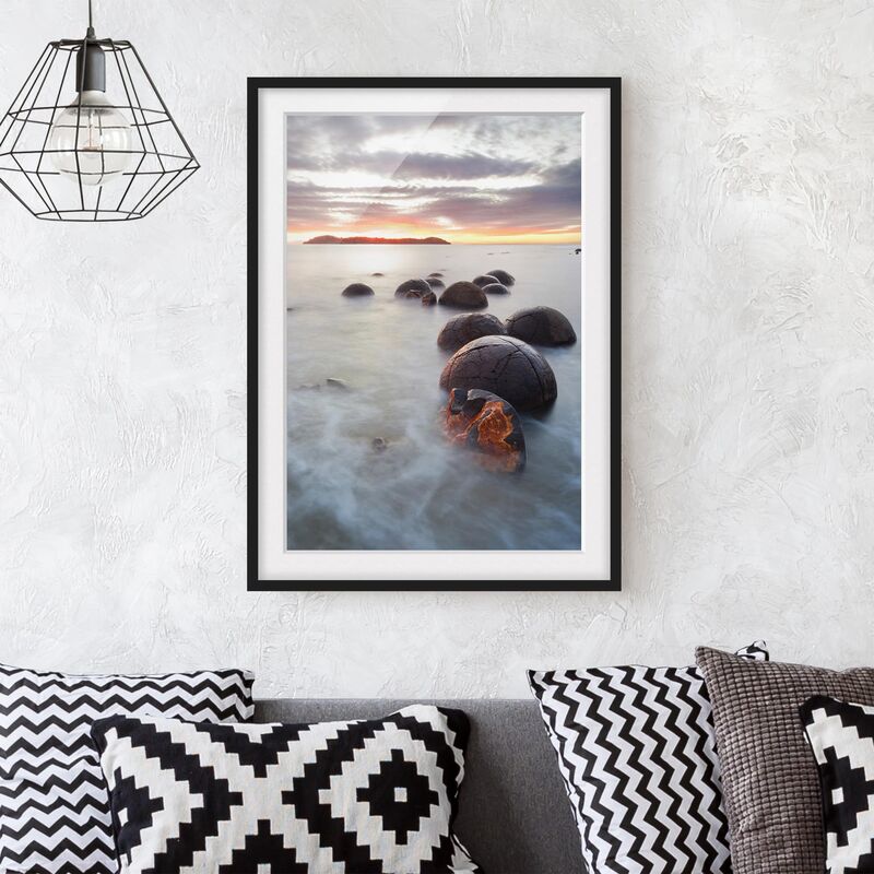 

Póster enmarcado - Moeraki New Zealand Dimensión LxA: 40cm x 30cm, Marco: Negro