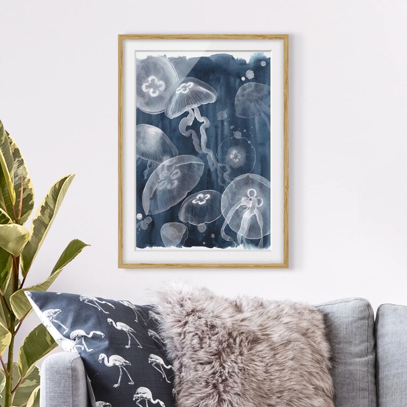 

Póster enmarcado - I Mondmedusen Dimensión LxA: 55cm x 40cm, Marco: Roble